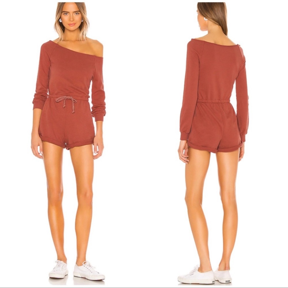 Lovers + Friends Lene Romper in Rose Tan Large